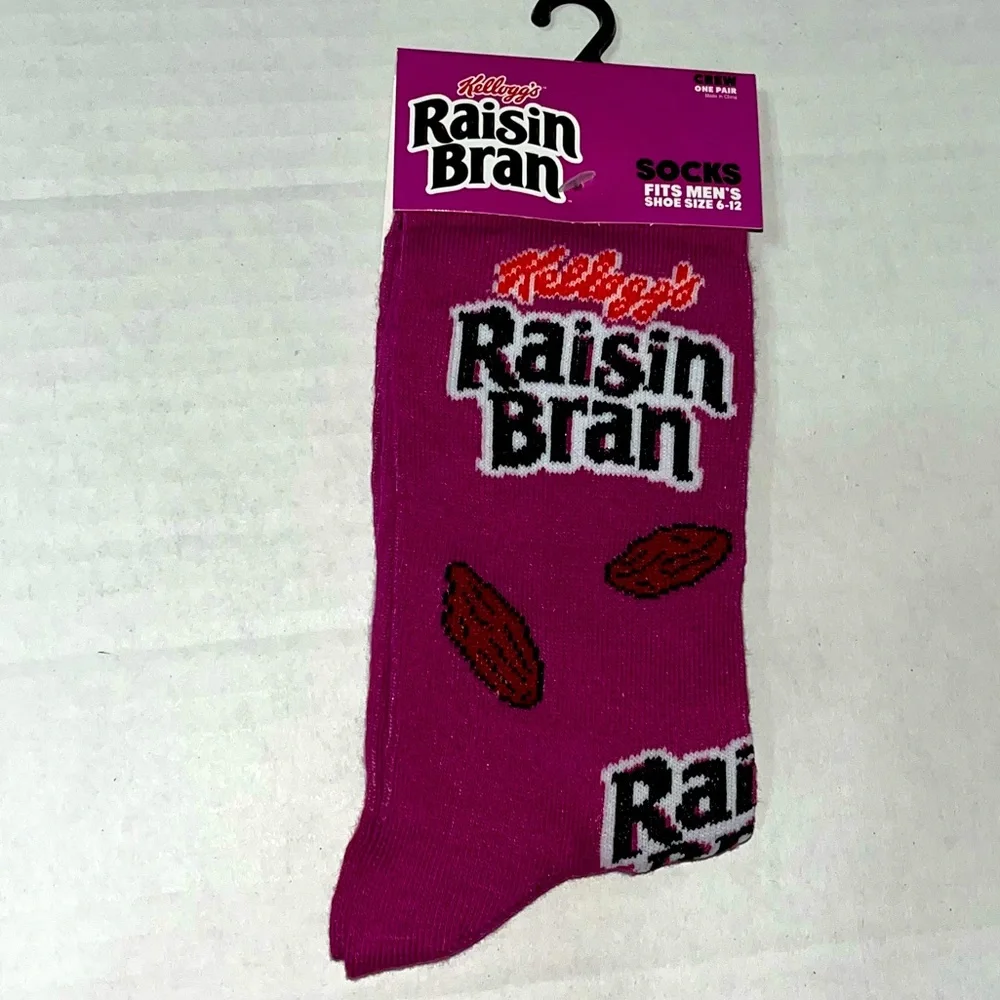Odd Sox Kellogg’s‎ Raisin Bran Crew Length Novelty Fun Socks NWT